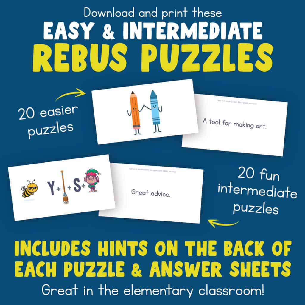 Our rebus puzzle product that is a great travel activity for families.