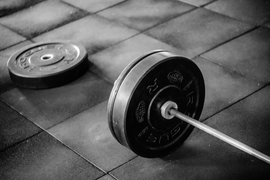 Photo of a silver barbell with black weight plates on the floor. We love using people's gym equipment during our Trusted Housesitters stays.